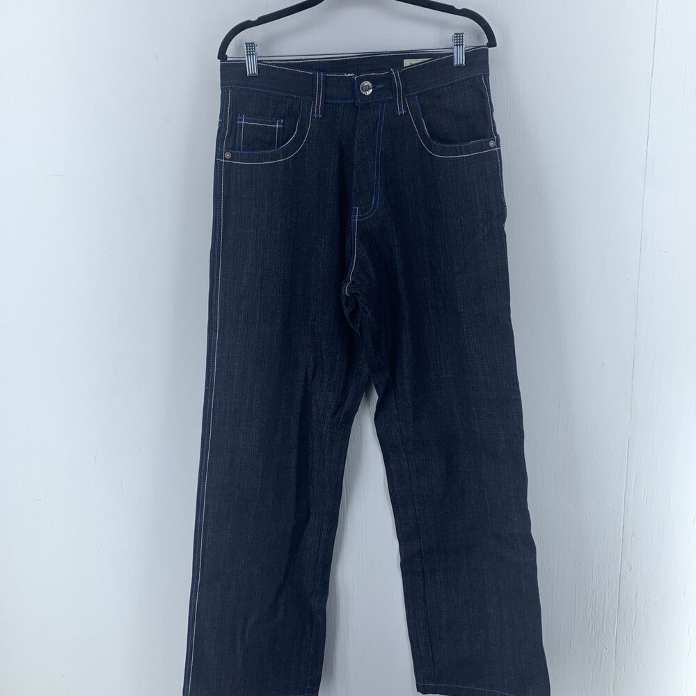 Dodeca Mens 32x32 Baggy Denim Jeans‎ Rap Y2K Skate Hip Hop Heavy Stitch Grunge